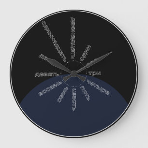 Kyrillische Zeichen Große Wanduhr