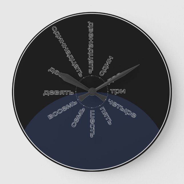 Kyrillische Zeichen Große Wanduhr (Vorderseite)