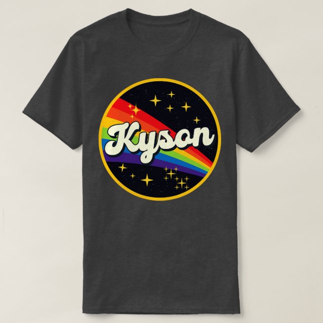 Kyson Rainbow in Space Vintag Style T-Shirt (Design vorne)