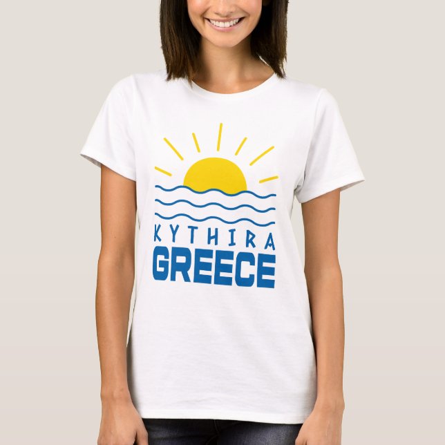 Kythira Griechenland Sonnenschein und Meereswellen T-Shirt (Vorderseite)