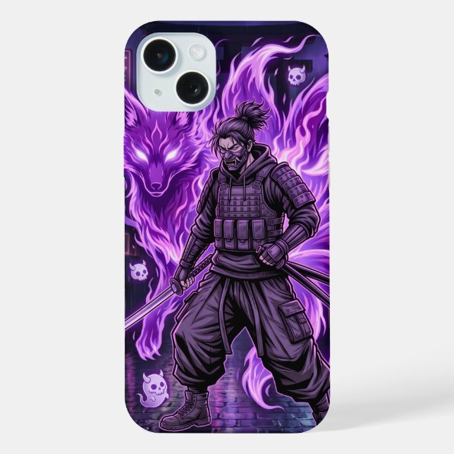 Kyubi Cyber-Samurai iPhone Hülle (Rückseite)