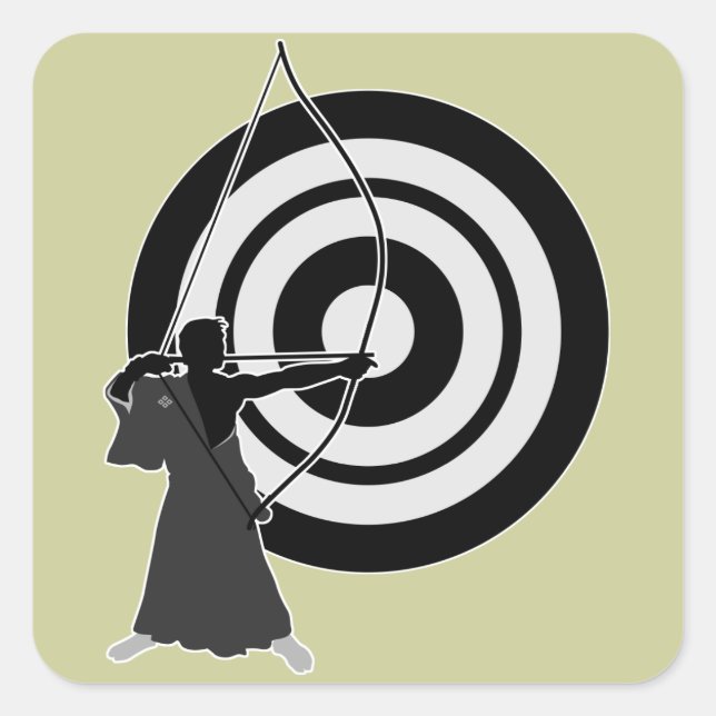 Kyudo3 Quadratischer Aufkleber (Vorderseite)