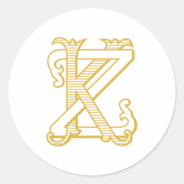KZ oder ZK Monogram Vintag antiker Aufkleber in Go