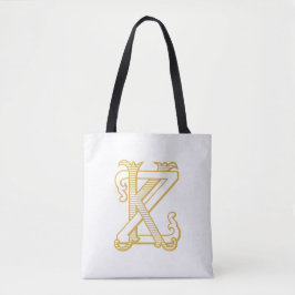 KZ oder ZK Vintage Monogramm-Initialen Logo-Totasc