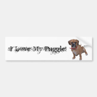 l1, i-Liebe mein Puggle! Autoaufkleber