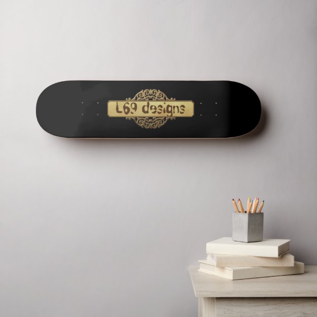 L69 DESIGNS GOLD BANNER SKATEBOARD (Wandkunst (Horz))
