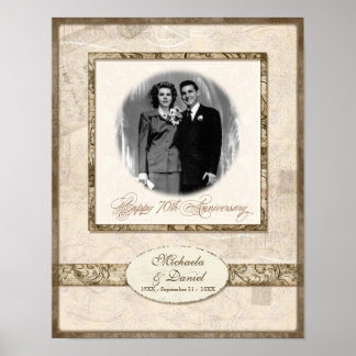 L744 11x14 70 Jahre Personalisiertes Foto Poster