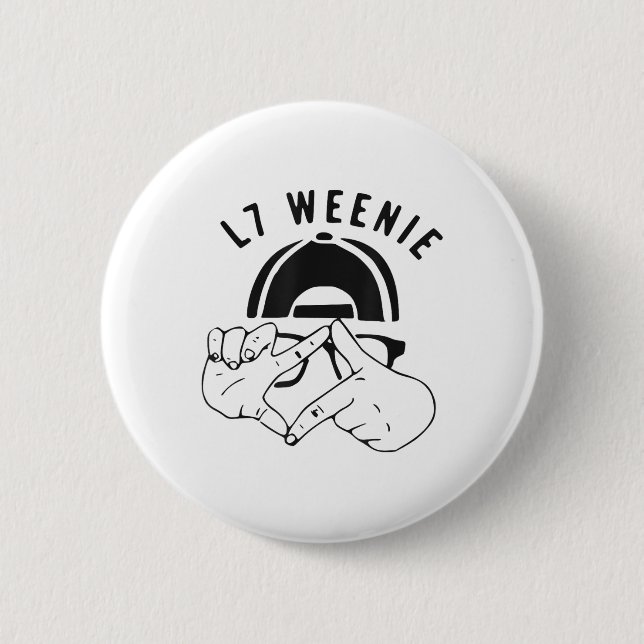 L7 Würstchen Funny Youth Kids Boys Baseball _1 Button (Vorderseite)