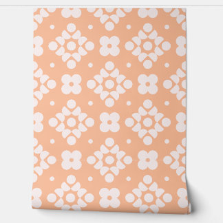 (L)2502219A Retro Geometric Floral Pattern on Pink Tapete