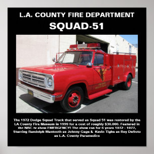 L.A. Druck Landkreis-Feuer-Abteilung Squad-51 Poster