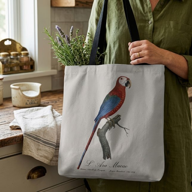 L' Ara Macao / Rot und Grün (Red-and-green Macaw, Ara chloropterus. Tote Bag)