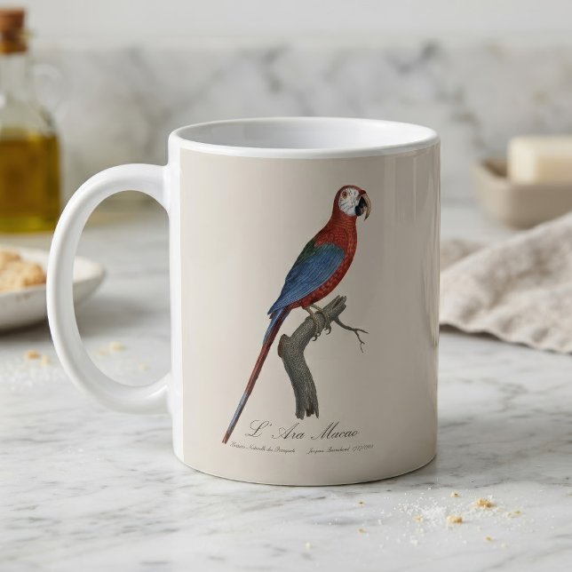 L' Ara Macao / Rot und Grün Kaffeetasse (Red-and-green Macaw, Ara chloropterus. Coffee Mug)