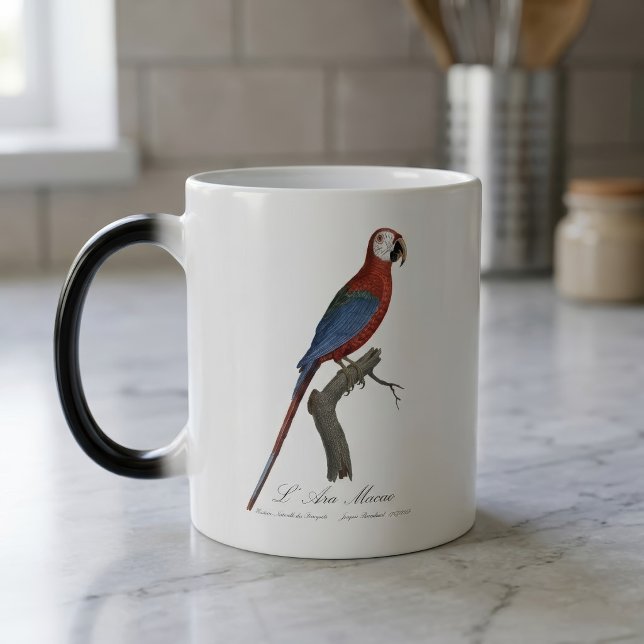 L' Ara Macao / Rot und Grün Verwandlungstasse (Red-and-green Macaw, Ara chloropterus. Color Morph Mug)