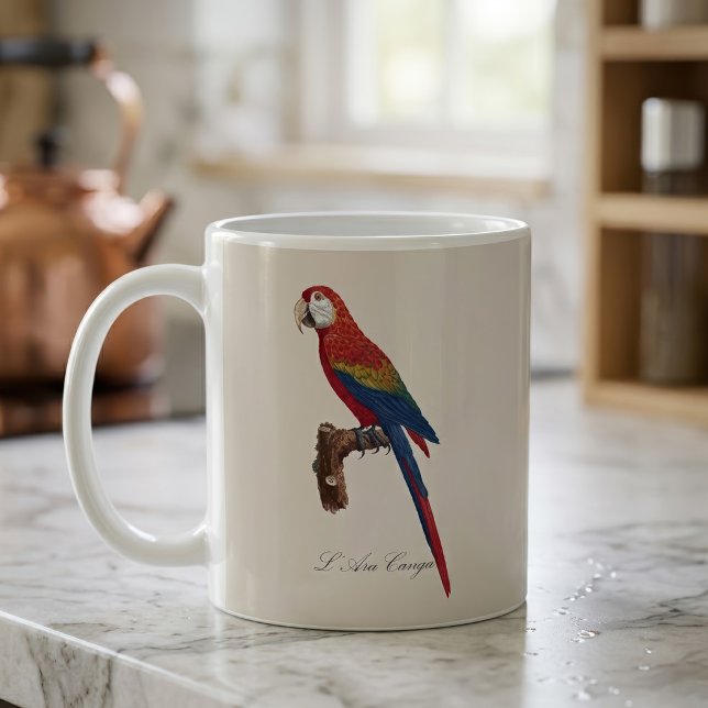 L' Ara Macao / Scarlet Macaw Kaffeetasse (Scarlet Macaw or Red-Breasted Macaw, Ara macao. Coffee Mug)