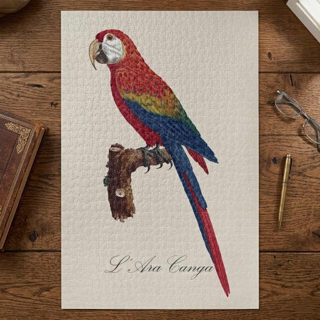 L' Ara Macao / Scarlet Macaw Puzzle (Scarlet Macaw or Red-Breasted Macaw, Ara macao. Jigsaw Puzzle)