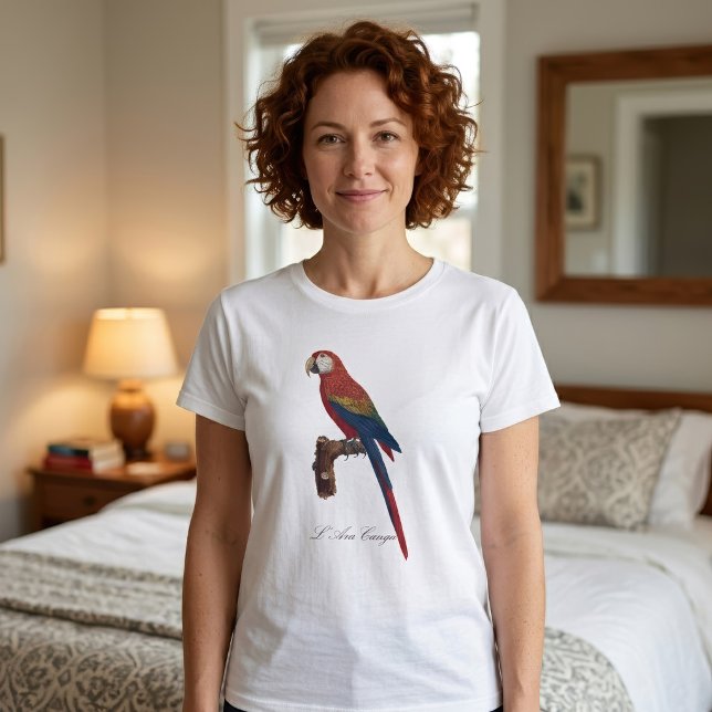 L' Ara Macao / Scarlet Macaw T-Shirt (Scarlet Macaw or Red-Breasted Macaw, Ara macao. Women Basic White T-Shirt )