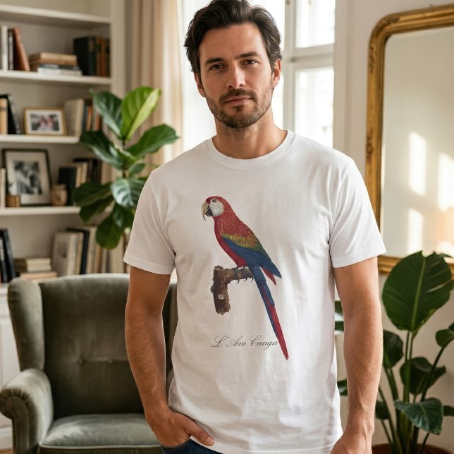 L' Ara Macao / Scarlet Macaw T-Shirt (Scarlet Macaw or Red-Breasted Macaw, Ara macao. Men Basic White T-Shirt )