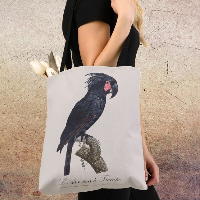 L' Ara Noir a Trompe / Palm Cockatoo (L' Ara Noir a Trompe / Palm Cockatoo. Tote Bag)