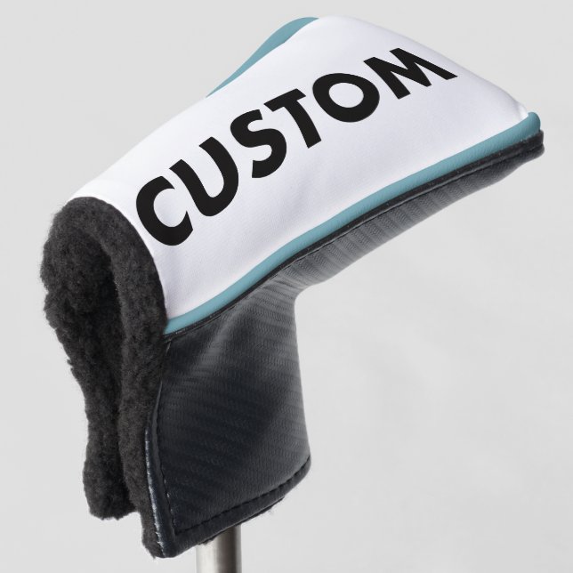L. BLUE Piping Custom Golf Putter Headcover Blank (3/4 Vorderseite)