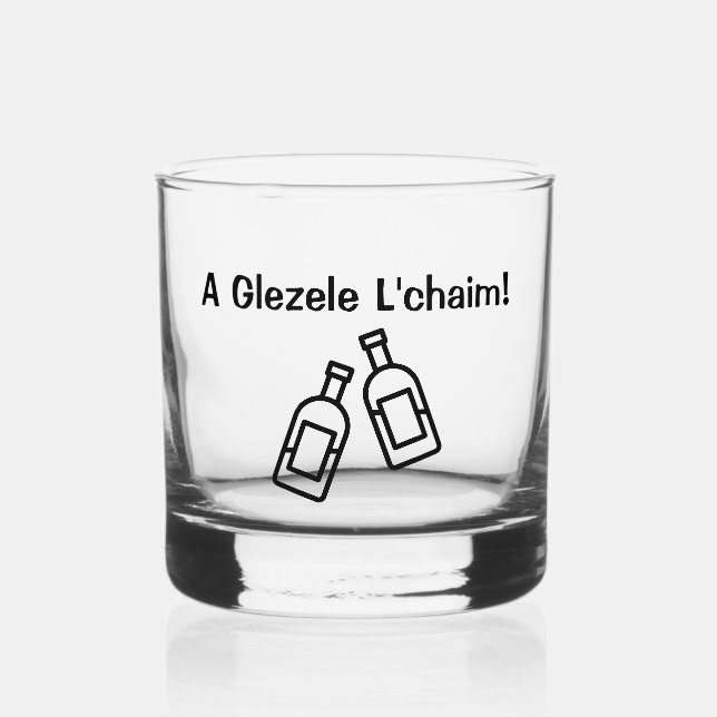 L’Chaim - Yiddish Style Design Whiskyglas (Vorderseite)