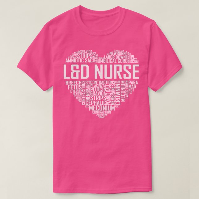 L D Nurse Heart T-Shirt (Design vorne)
