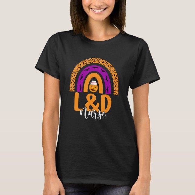 L&d Nurse Labor & Delivery Nursing Halloween Pumpk T-Shirt (Vorderseite)