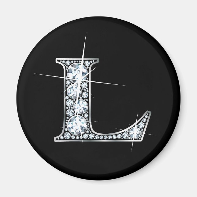 "L" Diamond Bling Magnet (Vorne)