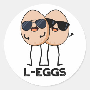 L-Eier Funny Egg Pun Runder Aufkleber