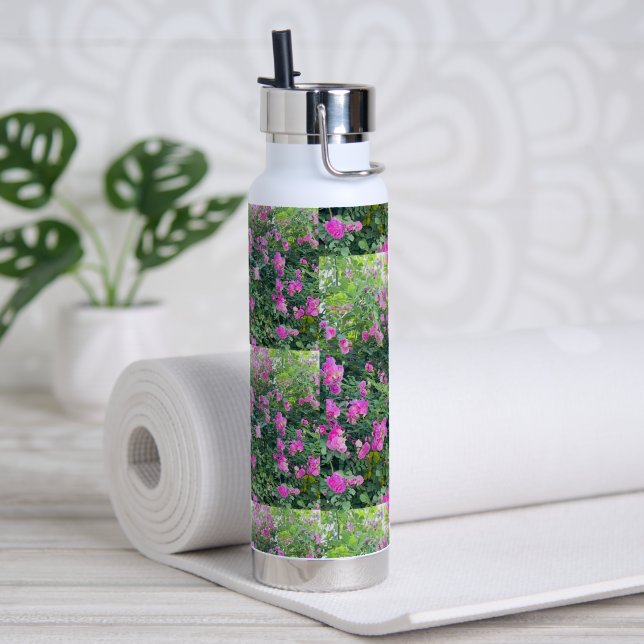 l Farbige Blumenmuster Trinkflasche (Yoga)