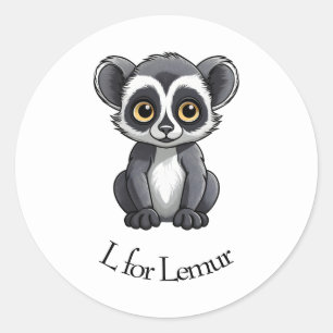L für Lemur Runder Aufkleber