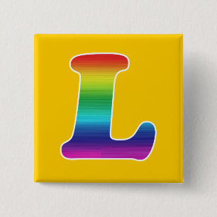 L für lesbischen Stolz Button