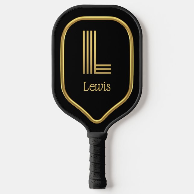 L Gold Initial Pickleball Paddle (Vorderseite)