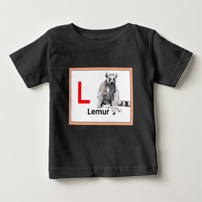 L ist für Lemur Baby T-shirt (Vorderseite)