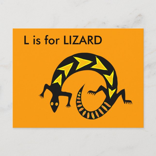 "L" ist für Lizard Alphabet Flashcard Postkarte (Vorderseite)