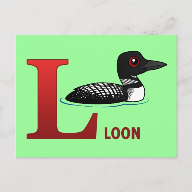 L ist für Loon Postkarte (Vorderseite)