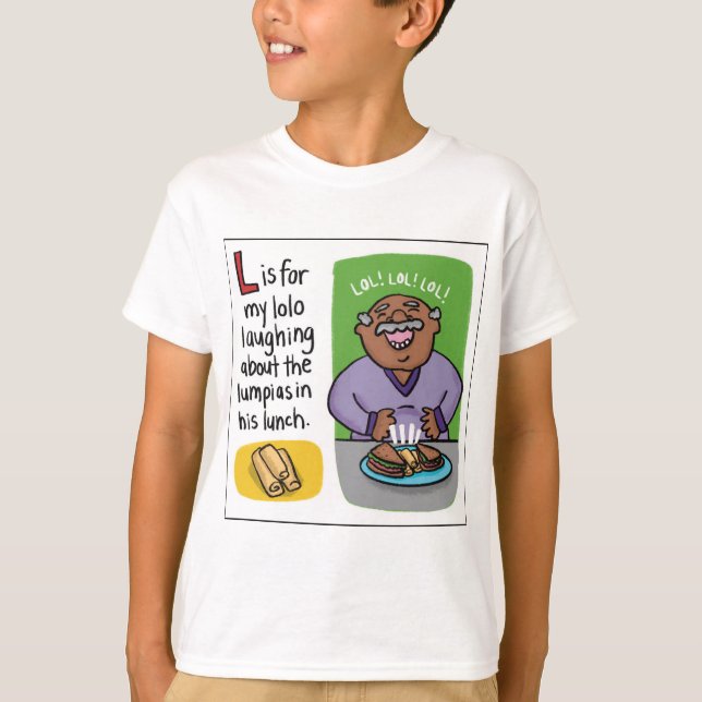 L ist für Lumpia Kids T - Shirt (Vorderseite)
