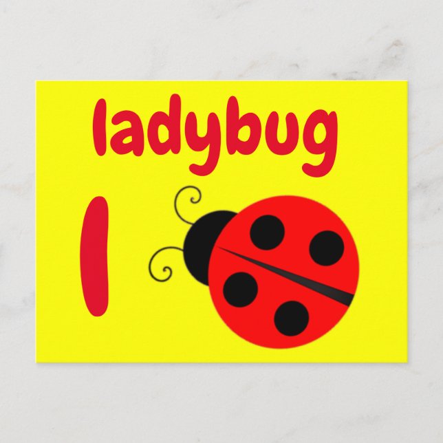 l - ladybug flash card postkarte (Vorderseite)