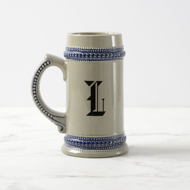 L Letter Printed Stein Tasse: Personalisiert Charm Bierglas (Links)