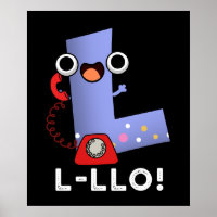 L-llo Funny Letter L Pun Dark BG