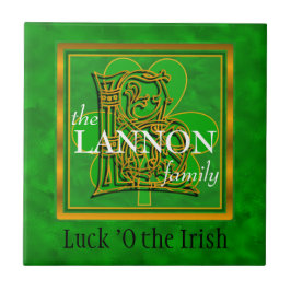 L "Luck of the Irish" Family Custom Monogram Tile Fliese