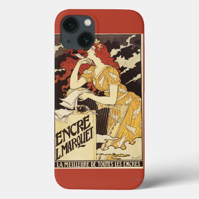 L. Marquet Ink Red-Headed Woman & Harp Case-Mate iPhone Hülle (Rückseite)