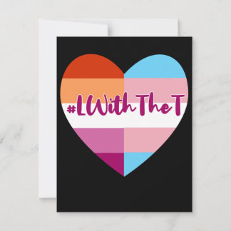 L Mit T - Lesben unterstützen Trans-Rechte LGBTQ Feiertagskarte