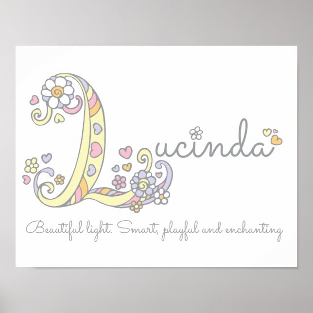 L monogram art Lucinda girls name meint poster (Vorne)