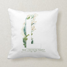 L Monogram Elegant Gold Greenery Familienname