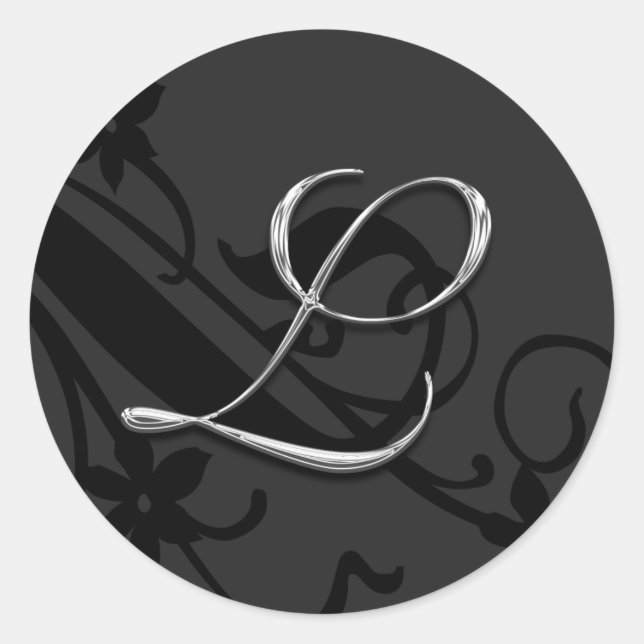 L Monogram Letter Wedding Umschlag Aufkleber Stick (Vorderseite)