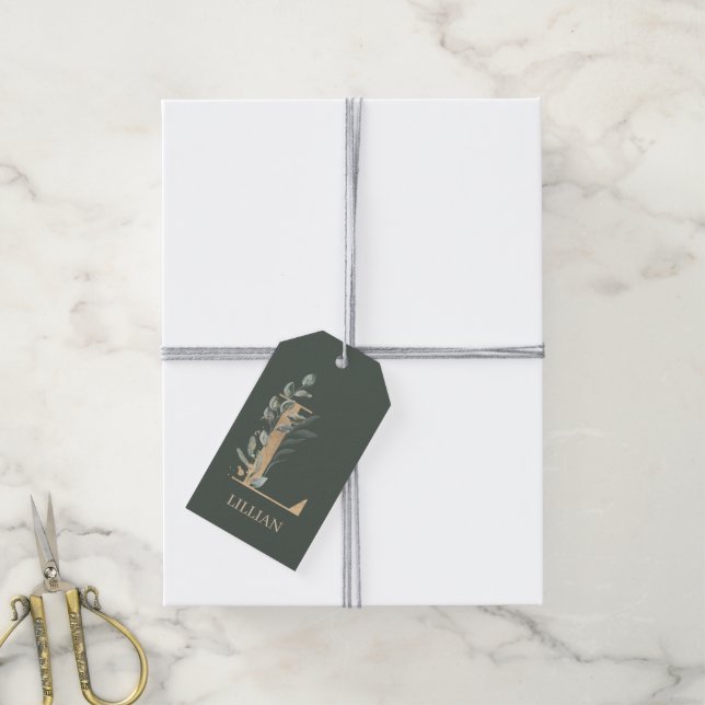 L Monogram Personalisierte Geschenktasten Geschenkanhänger (Mit Garn)