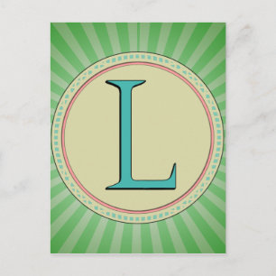 L MONOGRAMM-BUCHSTABE POSTKARTE
