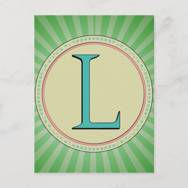 L MONOGRAMM-BUCHSTABE POSTKARTE (Vorderseite)