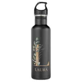 L Monogramm Floral Personalisiert Edelstahlflasche
