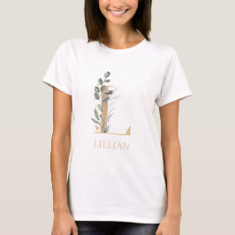 L Monogramm Floral Personalisiert T-Shirt